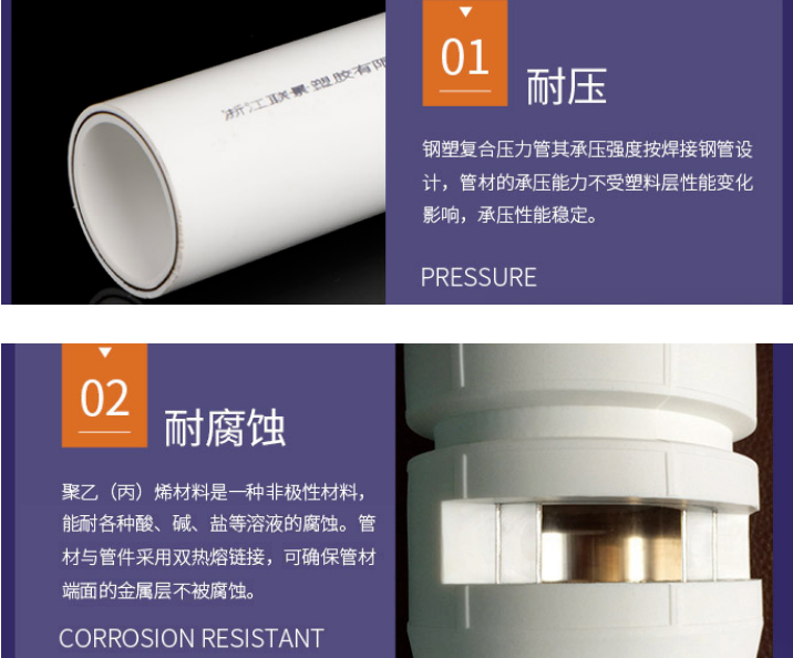 PSP钢塑复合压力管材的选型逻辑:多场景应用适配(图1) 浙江联景PSP钢塑复合管核心使用优势.png